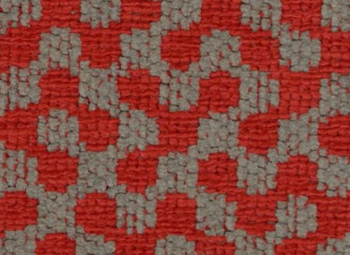 Warwick geometry fabric collection - grey and red