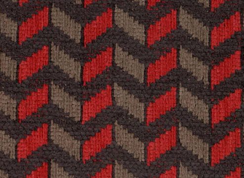Warwick geometry fabric collection prism - black, red and grey