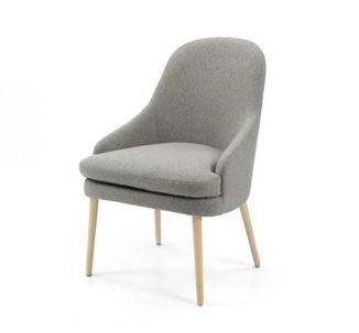 upholstered lounge or club chair with a curved back design