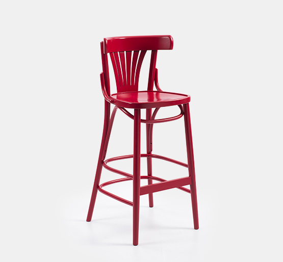 red metal frame bar stool