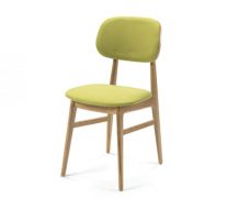 Chaise en bois, assise et dossier couleur vert