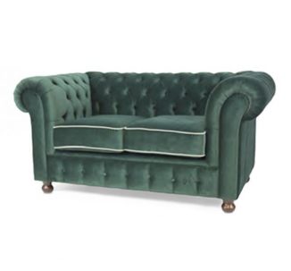 two seater sofa with green upholstery