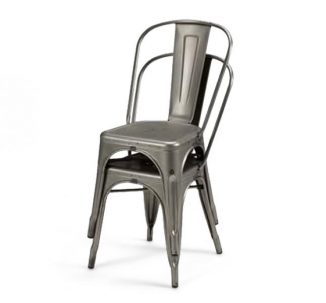 metal frame side chair stacked