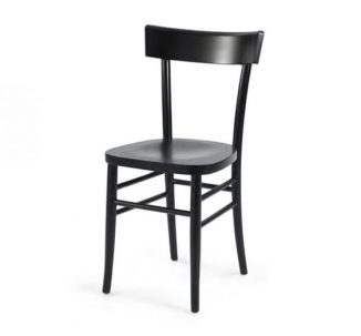 Dark stained solid beech side chair