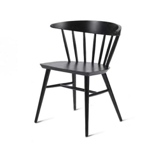 Beech leg frame side chair black