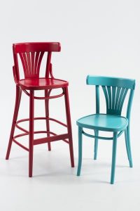 Trattoria Highstool red and blue
